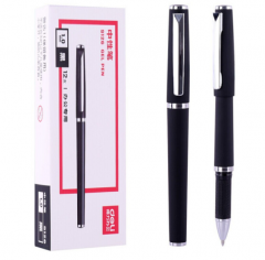 得力(deli)S126办公1.0mm中性笔签字笔水笔办公用品子弹头黑色12支/盒