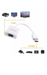 HDMI转VGA转换器高清视频转接头笔记本/电脑/小米盒子连接电视/投影仪连接线